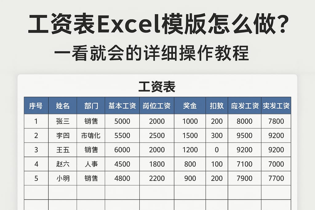 工资表 excel模板怎么做？一看就会的详细操作教程